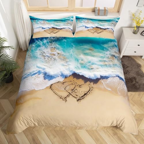 Housse de couette microfibre 140x200 moderne lit simple cœur - 2