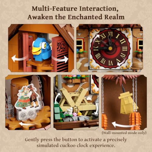 PANTASY Cuckoo Clock Building Set for Adults, Vintage Chalet Wall Clock - Image 4