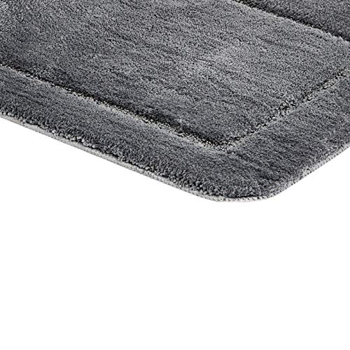 AmazonBasics Border Edge Sculpted 2-Piece Bath Mat Set - Grey