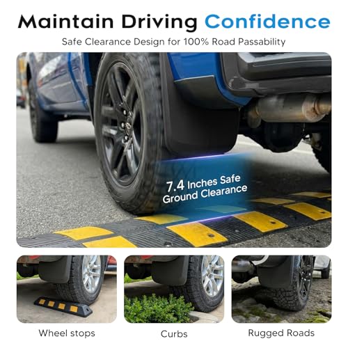 Image of Sunsdrew Mud Flaps for 2019-2026 Chevrolet Silverado 1500 Accessories(Excludes ZR2, LT Trail Boss, Custom Trail Boss) - All Weather No-Drill Front&Rear 4PCS Silverado 1500 Mudguards Set with Hardware