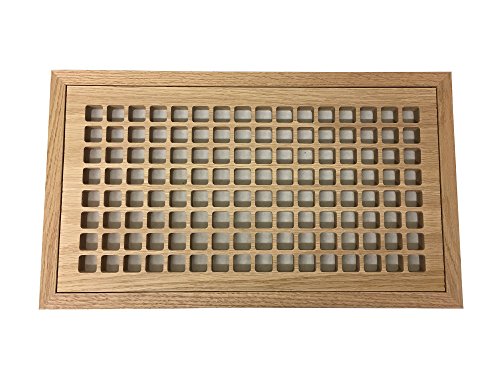 8 inch by 16 oak floor register - 8 Inch x 16 Inch Red Oak Hardwood Vent Floor Register Flush Mount with Frame, Eggcrate Style, Unfinished
