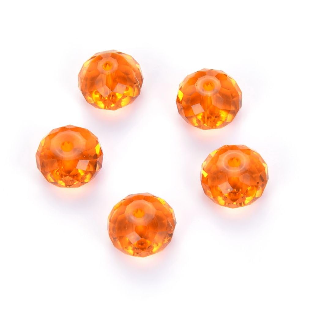 100 perline di cristallo Adabele austriaco sfaccettate da 8 mm, distanziatori solari arancioni, compatibili con cristalli Swarovski Preciosa SS1R-812 5040