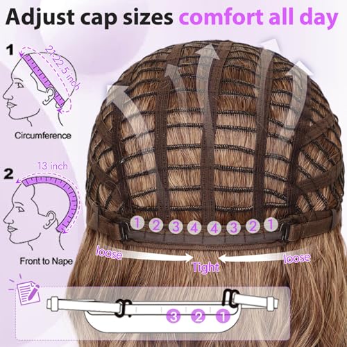 Image of Eawwii Wigs for Women Ombre Honey Blonde,Short Wavy Synthetic Lace Wig | Glueless 4x1 Lace Hairline, Heat-Resistant Fiber,Bob Wave Style,Natural Appearance for Everyday Cosplay 14 Inch