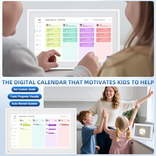 Calendar Digital 10.1 Inch, Digital Frame Combined Smart Touch Screen Electronic Wall Planner Family Organizer Chore for Family Schedules Gift for Mother Mom Women Grandpa - Image 4
