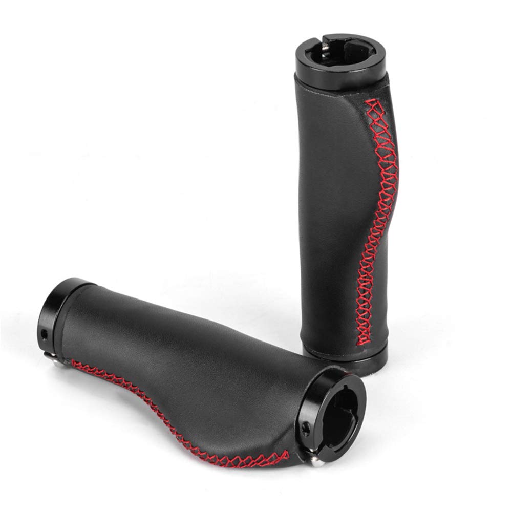 Lenkergriffe Fahrrad Lenkergriff Retro Leder mit doppelter Verriegelung Fahrradlenkerabdeckung Mountainbike Faltrad Braun