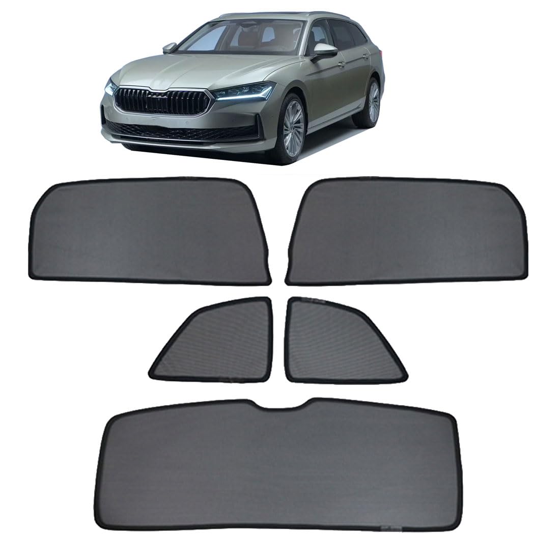 Osłona Przeciwsłoneczna dla Niemowląt do Samochodu Zasłony Magnetyczne do Superb Variant B9 2024+ Ochrona Przed Słońcem Szybie Osłony na Boczną Szybę Sunshade Side Window,5pcs