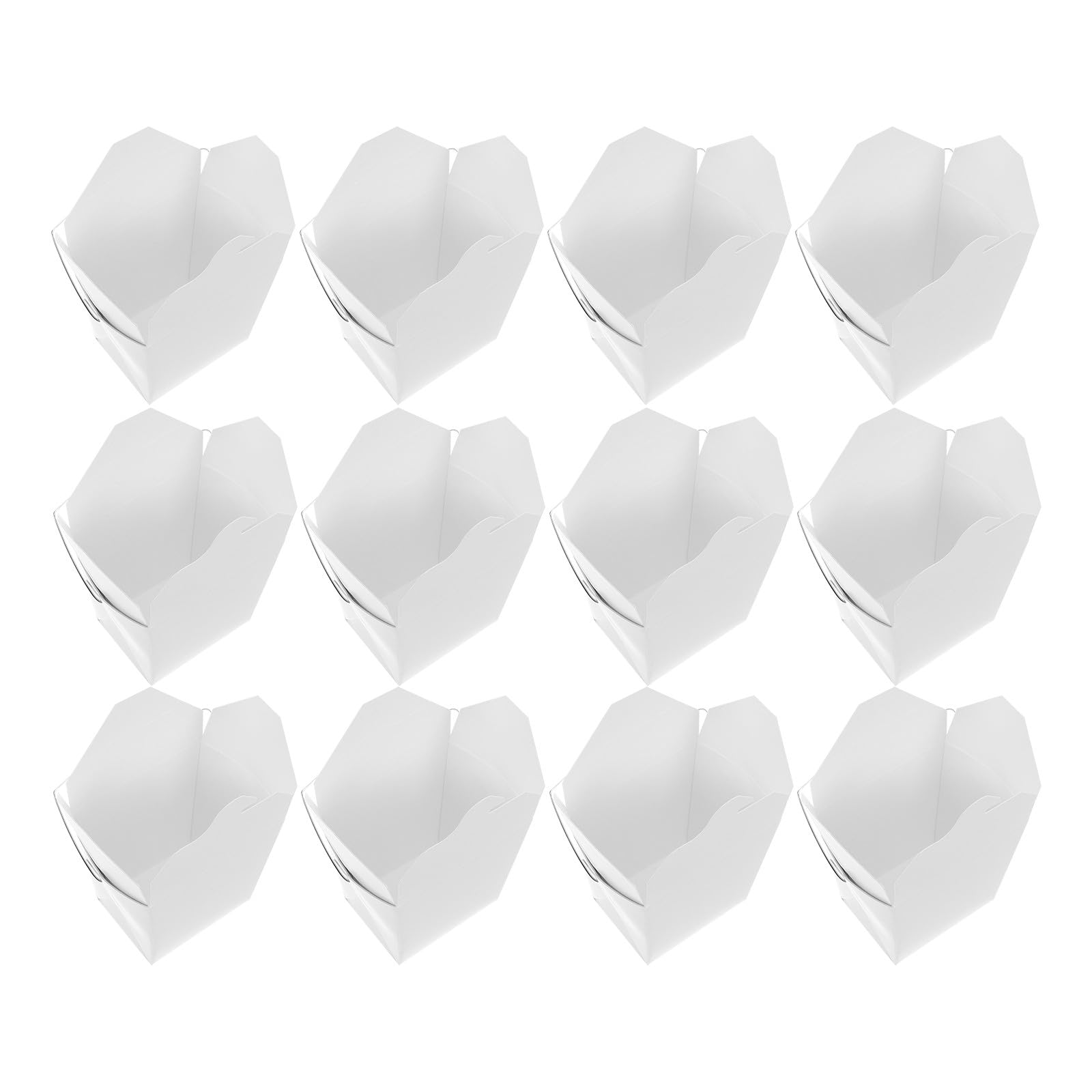 Sewroro Boîtes Alimentaires Chinoises Lot de 50 en Papier Blanc avec Poignée Métallique Compactes et Gardant Aliments Frais, pour Repas à Emporter en Famille Voyage