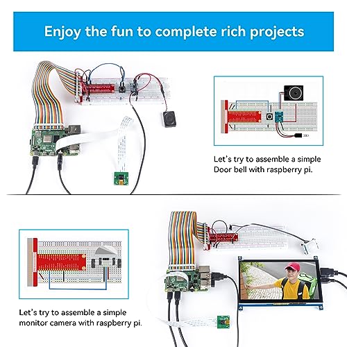 SunFounder Raspberry Pi Ultimate Starter Kit para Raspberry Pi 4B 3B+ 400, Java Python C Scratch Node.JS, Tutoriales detallados en línea, 161 proyectos, 337 artículos (Módulo de cámara, Altavoz)