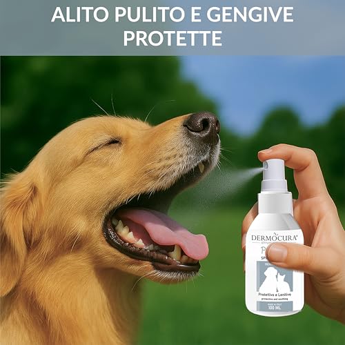 Dermocura Dentifricio Spray Per Cani E Gatti Formula Per Pulizia Profonda Dei Denti Contro Alitosi, Tartaro E Placca - Dentifricio Per Cani Rinfresca L'alito E Favorisce L'igiene Orale 100 Ml - 4