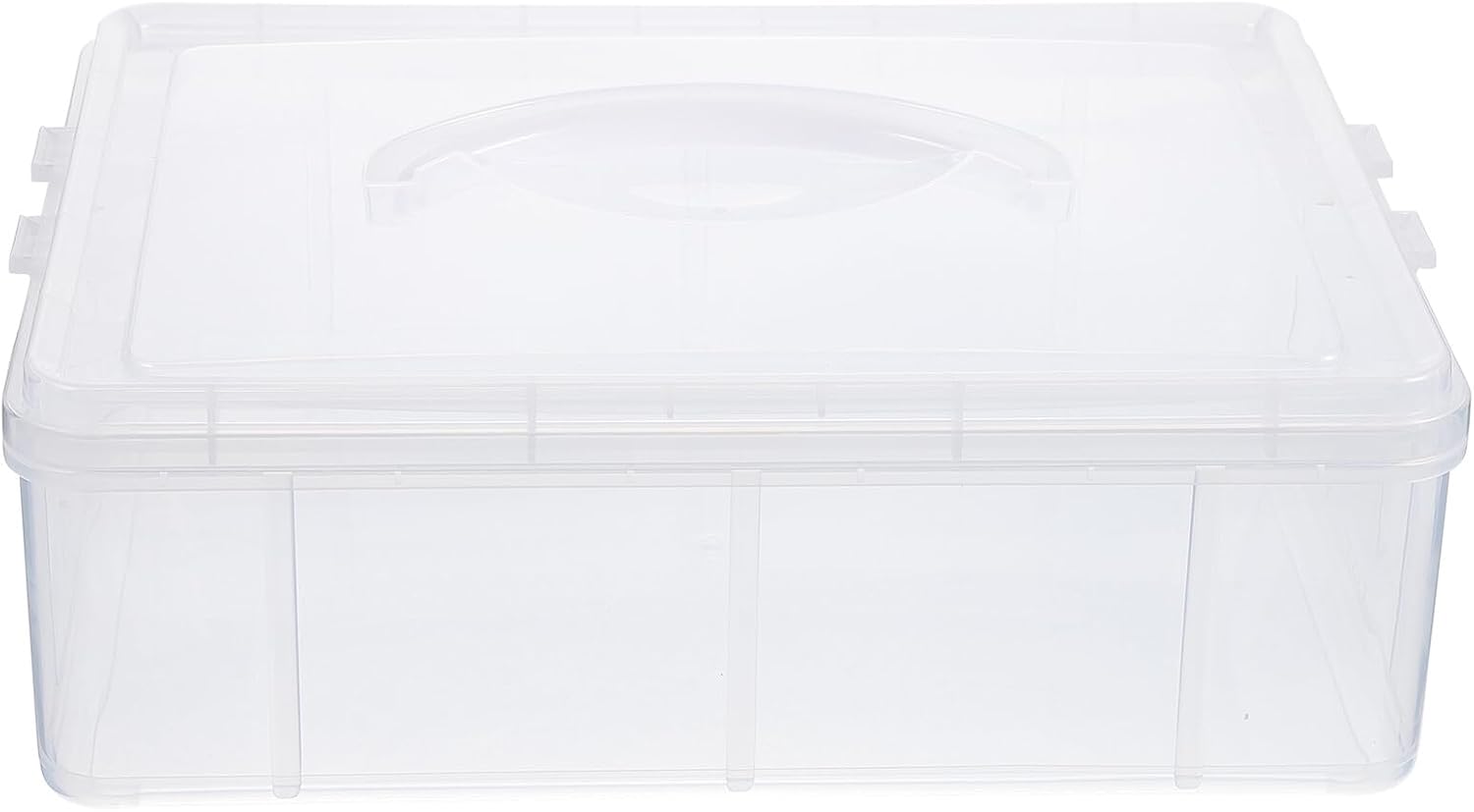 VANZACK Cupcake Carrier and Cake Storage Container with Lid, Portable Handheld Plastic Muffin Box, White Cake Holder for Dessert Transport and Bakery Packaging