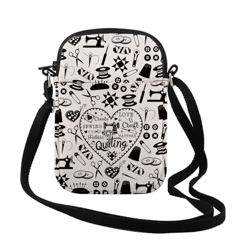 TSOTMO Funny Sewing Gift Quilting Crossbody Bag Sewing Lover Gift Quilting Gift for Women Seamstress Shoulder Bag