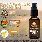 AM Beard Oil for Men growth Beard Conditioner Beard Straightener Beard Softener for Men Prevents Tangles & Itch, Tames Frizz Naturally Derived Beard Care Argan & Vitamin E - 1.01 floz - Image 4