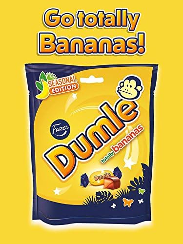 Fazer Dumle Banana - Summer Edition - Original Finnish Milk Chocolate Toffee Candies Sweets Bag 220g