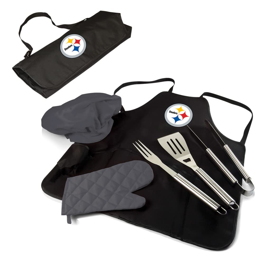 Picnic Time NFL Barbacoa Delantal Bolso Pro, Pittsburgh Steelers