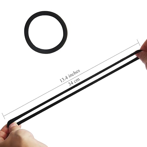 Miniatura 10 de 120 bandas de pelo para cabello grueso y rizado color negro sin metal elásticas unisex 532 pulgadas 4 mm