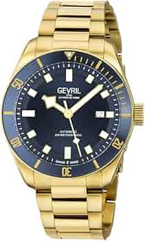 Amazon.com: Gevril Yorkville Men's Swiss Automatic 48602 IP Gold