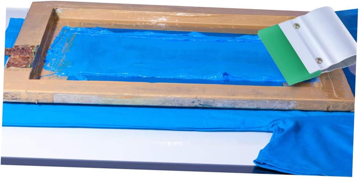 SHINEOFI 2pcs Rubber Printing Squeegee with Aluminum Handle Silk Scraper for Graphic and Textile Applications Random for Printing