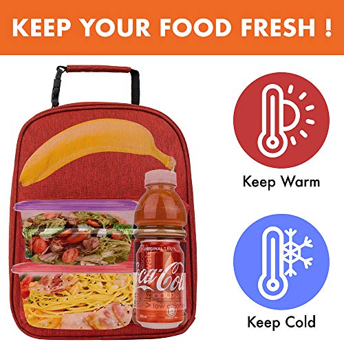 Opux Insulated Lunch Box For Girls Boys, Leakproof Lunch Bag For Kids Teens, Reusable Lunch Pail Cooler Tote For Work Women Men Adults, Back To School Gift, Backpack Shape Lunchbox, Red #TOP1