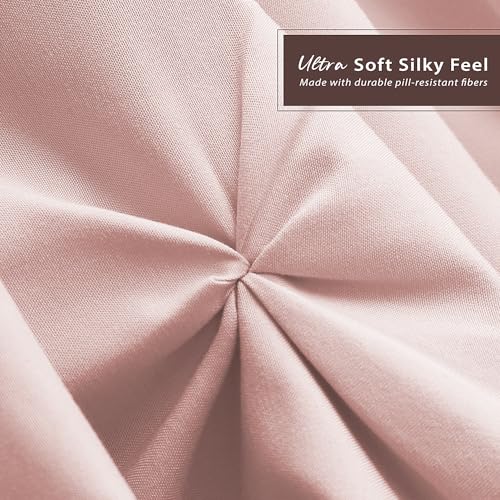 Image of Nestl Blush Pink Bed Skirt King Size, Pinch Pleat King Bed Skirt, 14 inch Inch Drop King Bedskirt, Hotel Quality Blush Pink Bed Skirts, Premium Microfiber Bedskirt for King Bed, Blush Pink King Bed Skirt