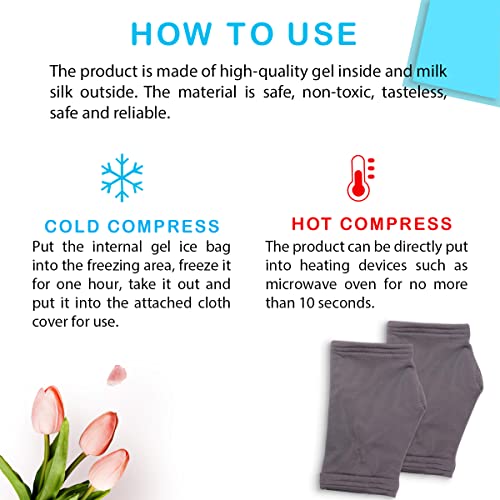Hot and Cold Hand Therapy Gloves, Hand Ice Pack, Ice and Heat Therapy Pain Relieving Mittens | Microwavable and Freezable, Arthritis, Finger and Hand Injuries, and Carpal Tunnel (Grey) - Thumbnail 7