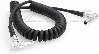 Davitu Wiring Harness - 2 Pin Right Angle Male to 2 Pin Right Angle Male Coiled Power Cable for ARRI Alexa Camera 2 pin 12V to Teradek Bond Bolt Cube