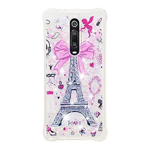 Reevermap Xiaomi Redmi K20/ K20 Pro Case, Protective Clear Flexible TPU Liquid Glitter Quicksand Bling Slim Fit Phone Cover for Xiaomi Redmi K20/ K20 Pro, Tower