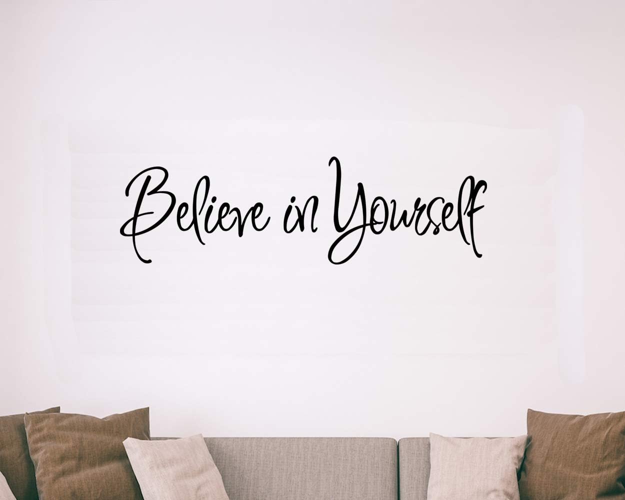 VWAQ Believe in Yourself Wall Decal - Living Room Wall Decor Motivational Stickers Inspirational Quotes Positive Affirmation Stickers Home Decor