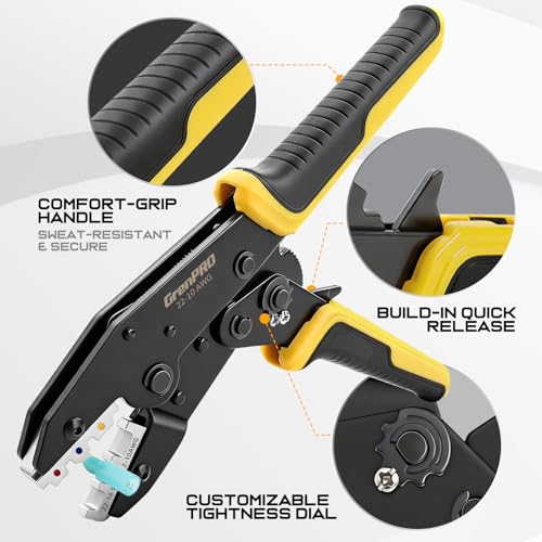 GRENPRO Crimping Tool for Heat Shrink Connectors AWG22-10 Crimping Pliers - Image 4