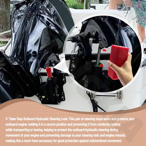 Image of Transom Saver Support /Trailering Motor Locks /4 inch Steer Stop Outboard Hydraulic Steering Lock for Stabilising Outboard Engines, Outboard Steering Lock Preventing Oscillation