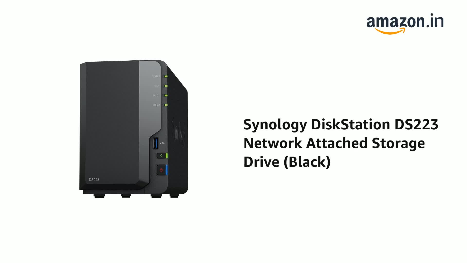 Synology DiskStation DS223 Network Attached Storage Drive (Black