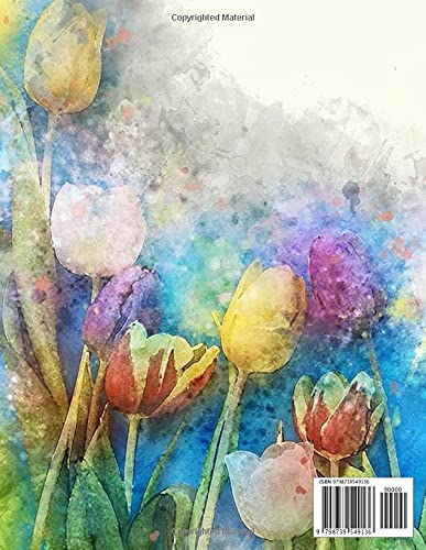 Colorful day tulip notebook, Blue and Colorful Cover, Lined notebook, (8.5" x 11"), 200 Pages: Notebook, Journal - Image 2