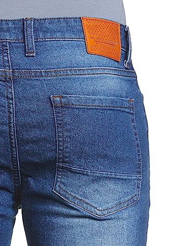 Image of The Indian Garage Co Men's Slim Fit Solid Mid Rise Jeans