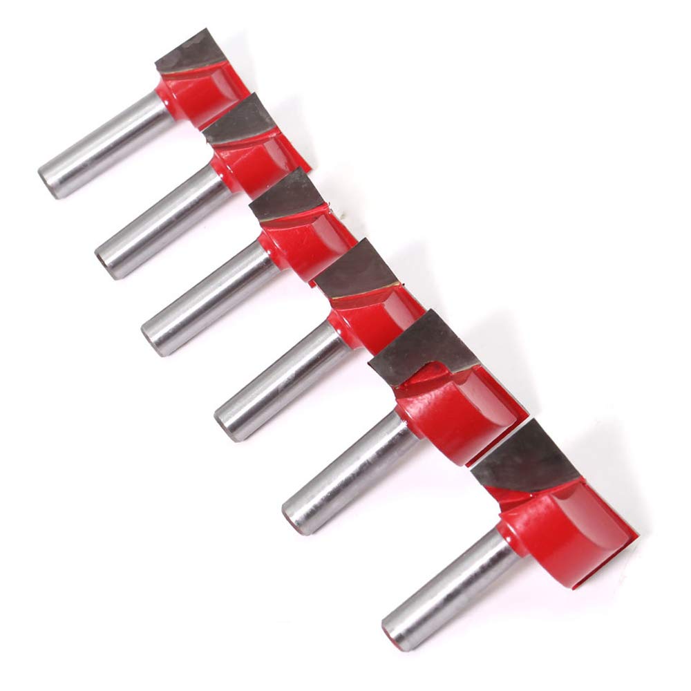 ASNOMY Set di 6 punte per fresatura, con codolo da 8 mm, Bit Router Fresa Pulizia Fondo Lavorazione Legno Lega Acciaio, per la pulizia del legno, punta 18/20/22/25/30/32 mm