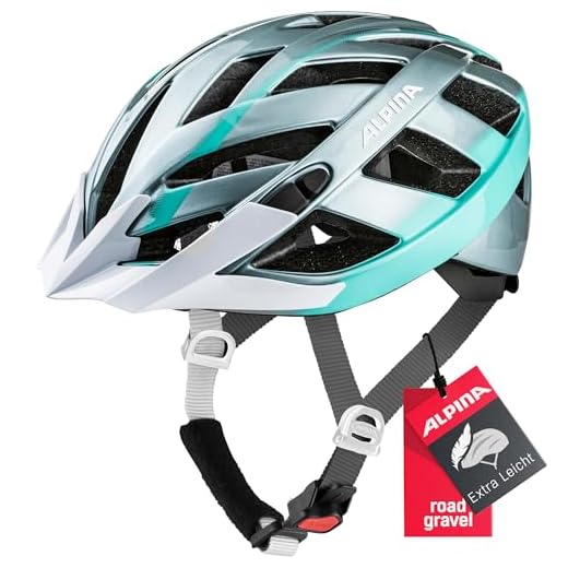 ALPINA Unisex - Erwachsene, PANOMA 2.0 Fahrradhelm, steelgrey-smaragd gloss, 52-57 cm