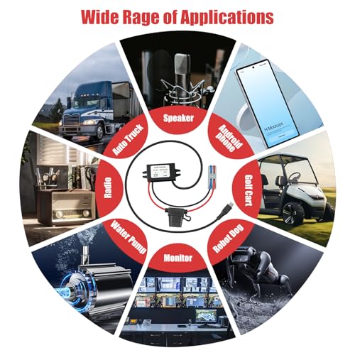 DC 12V 24V to 5V 3A with Micro USB 48 CM Cable Step Down Converter 15W Buck Converter Power Supply for CNC Switch Photovoltaic Panel etc4