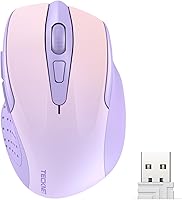 Vista 1 de TECKNET - Mouse inalámbrico y ergonómico de 2.4 GHz, mouse óptico para computadora, PC, Chromebook, Notebook, 6 botones, vida de batería de 24