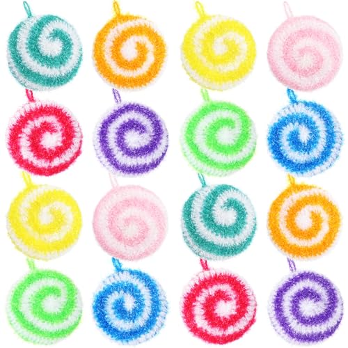 Image of Kenning 12 Pcs Dish Scrubber Non Scratch Dish Washing Scrubbers Reusable Household Cleaning Kitchen Tools for Dishwashing Washing Dishes Cookware Tubs Sinks (Candy)
