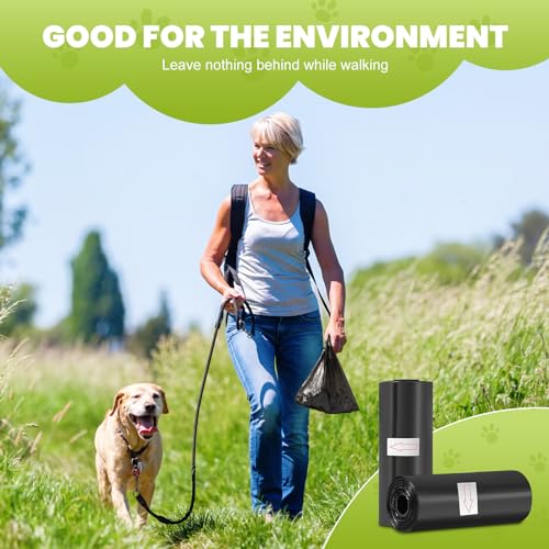 Diboniur 600 Pièces Sac a Crottes Chien, Noir Sac a Caca pour Chien, Solides et Anti-fuite Sacs à Déjection Animale (40 Rouleaux, 15 par Rouleau) - Image 3