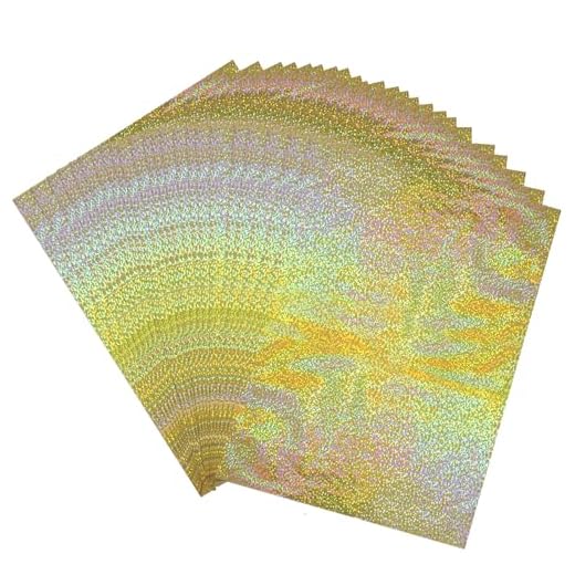 50 hojas de papel de aluminio reactivo de transferencia de 7.9 x 11.4 pulgadas, rollos de papel de aluminio caliente A4 para manualidades, repujado, álbumes de recortes, tarjetas, estampación, papel