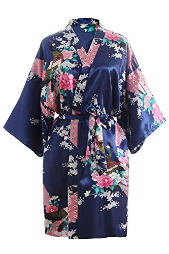 OLESILK Robe de Chambre Courte Style Kimono Cover