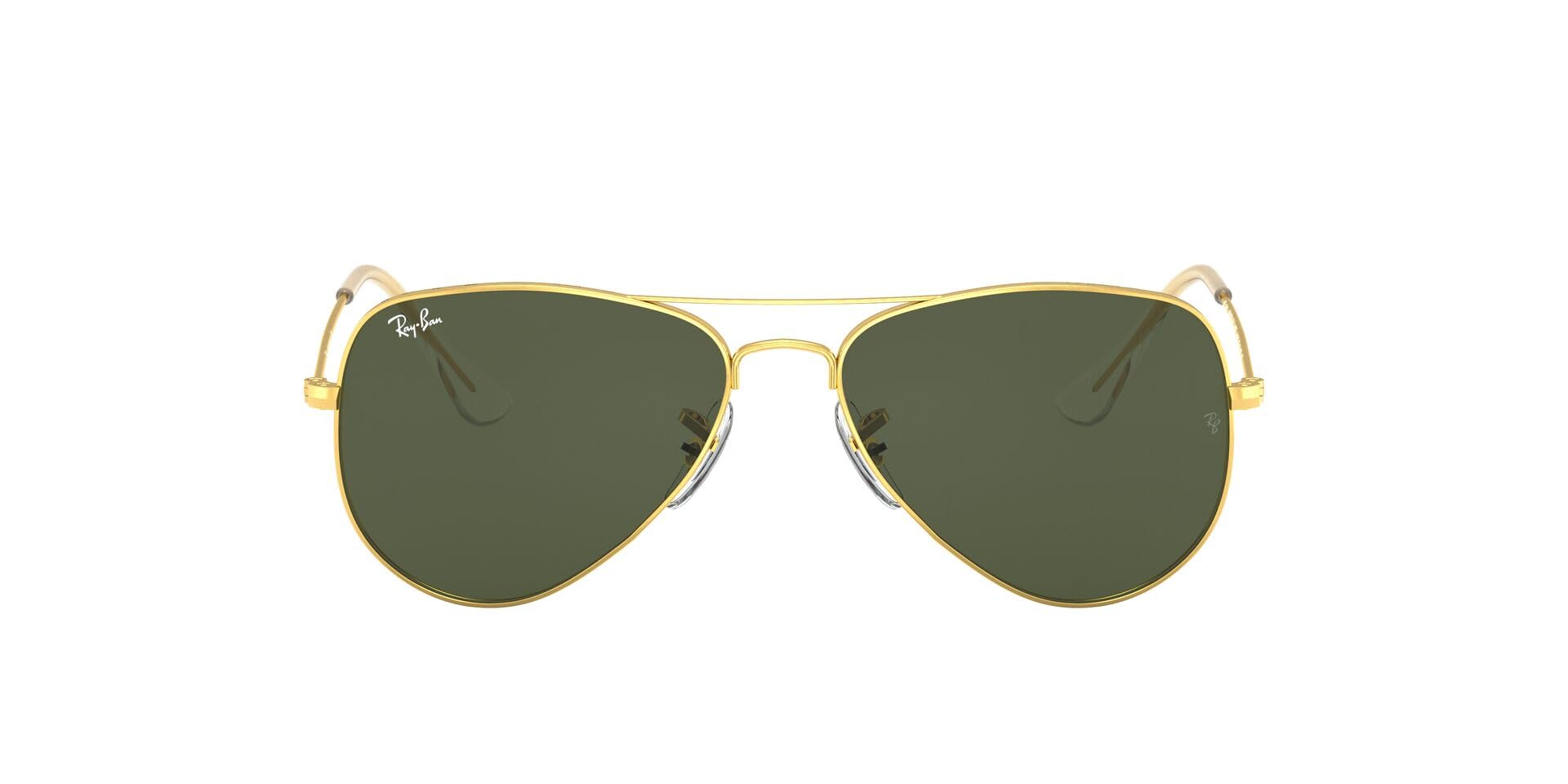 Ray-Ban RB3044 Small Metal Aviator Sunglasses, Gold/Green, 52 mm