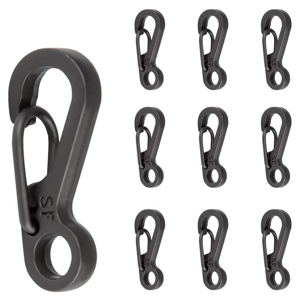ANCLLO 10PCS Mini Spring Backpack Clasps Metal Snap Carabiners Keychain Camping Bottle Paracord Hooks