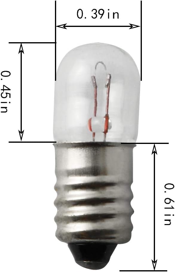 25-Pack E10 Small Light Bulbs Screw Base Indicator Light Incandescent Bulb Old-Fashioned Flashlight Lamp for Physical Electrical Experiment 6.3V 0.15A image 4