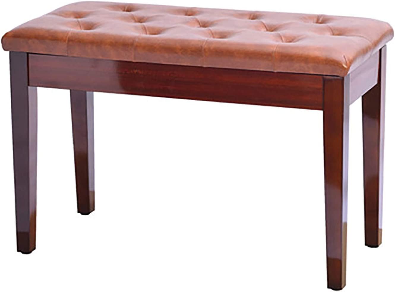 Ława do pianina z podwójnymi prostymi nogami, schowkiem, odwracalnym siedziskiem, nośność do 200 kg (null czerwonobrązowy) (teak brown)