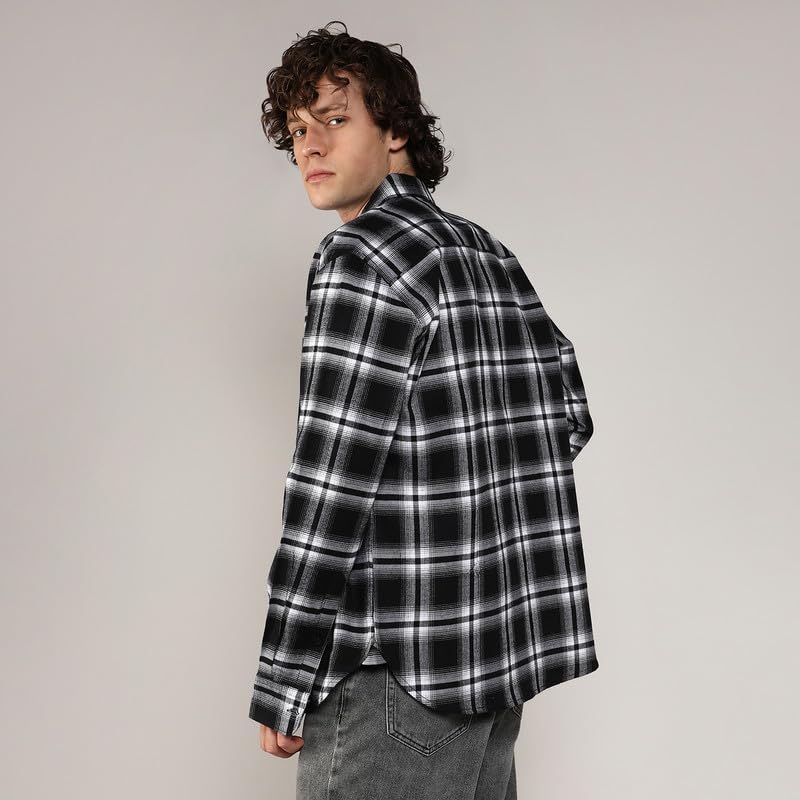 Image of CAHOOT Men's Brushed Buffalo Check Shirtfor Casual Wear | Spread Collar | Long Sleeve | Button Closure | Shirt Crafted with Comfort Fit for Everyday Wear