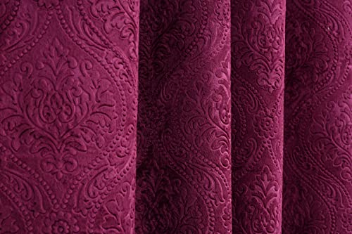 Image of Homefab India 2 Piece Velvet Window Curtains - 5 feet, Wine