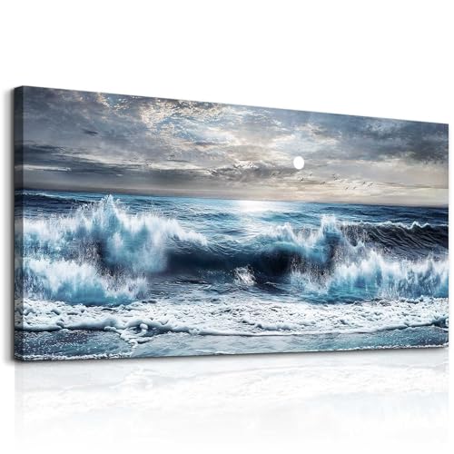ERQINHUA Large Canvas Wall Art For Living Room Restaurant Wall Decor For Bedroom Marine Landscape Paintings Office Wall Prints Pictures Artwork Ready To Hang Hotel Room Home Decoration 24"x48"