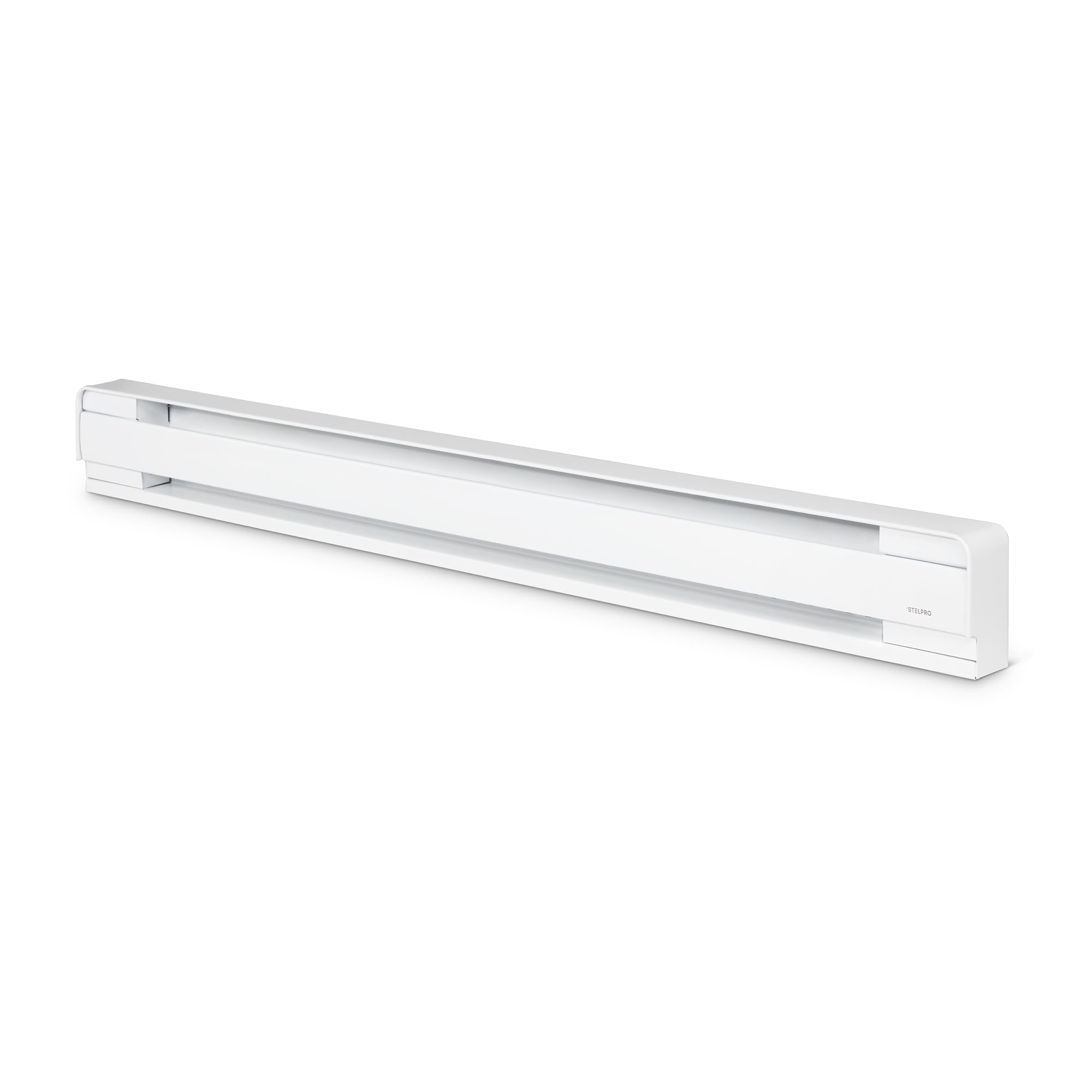 stelpro brava electric baseboard heater - 1250w / 240v (938w / 208v) - 60'' l × 5 7/8'' h - rounded corners - durable steel convection heater for reliable performance (ab51252w) - white