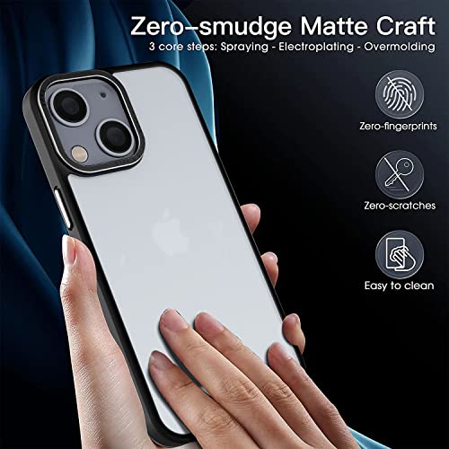 Image of Vaku Luxos Trans Armor for iPhone 14 Plus Cover Case, 6 Feet Drop, Metal Ring Camera Protection, Shockproof, Scratch Resistant, Slim, Compatible with iPhone 14 Plus Back Cover - Black
