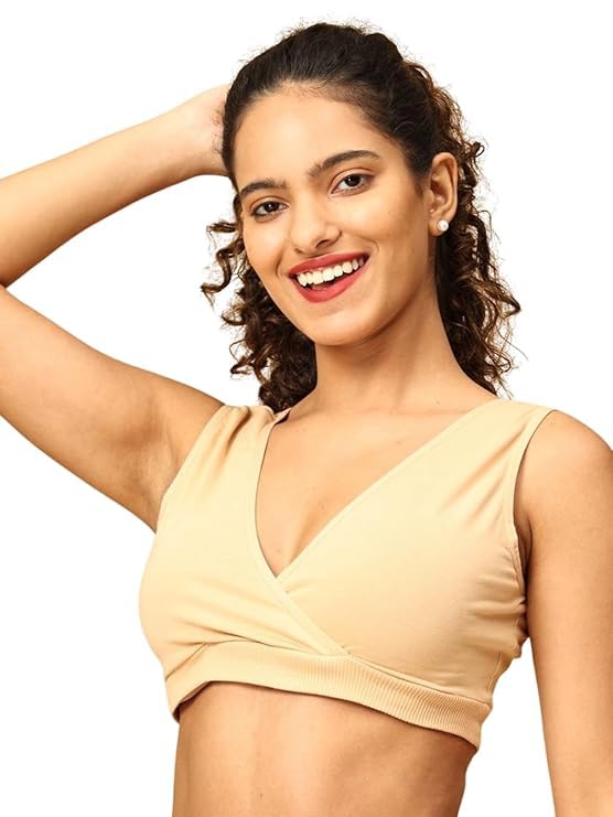 Image of The Mom Store Women's Cotton Maternity and Nursing Sleep Bra Sweat Resistant Convenient Feeding-Combo Pack